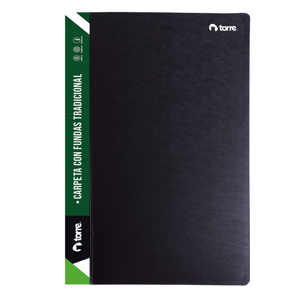 Carpeta 20 fundas oficio negro Torre1
