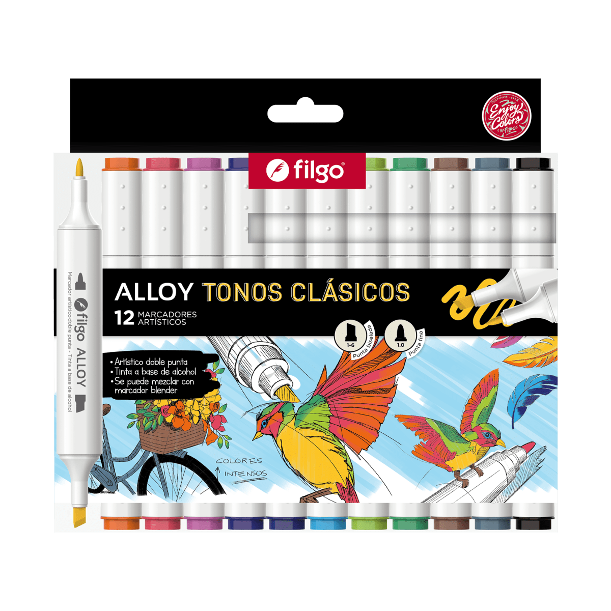 12 marcadores alloy tonos clásicos filgo1