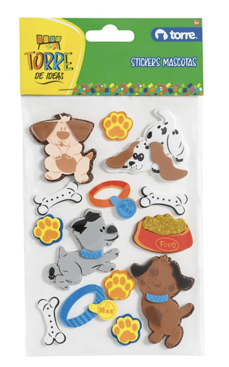 Stickers goma eva mascotas torre2