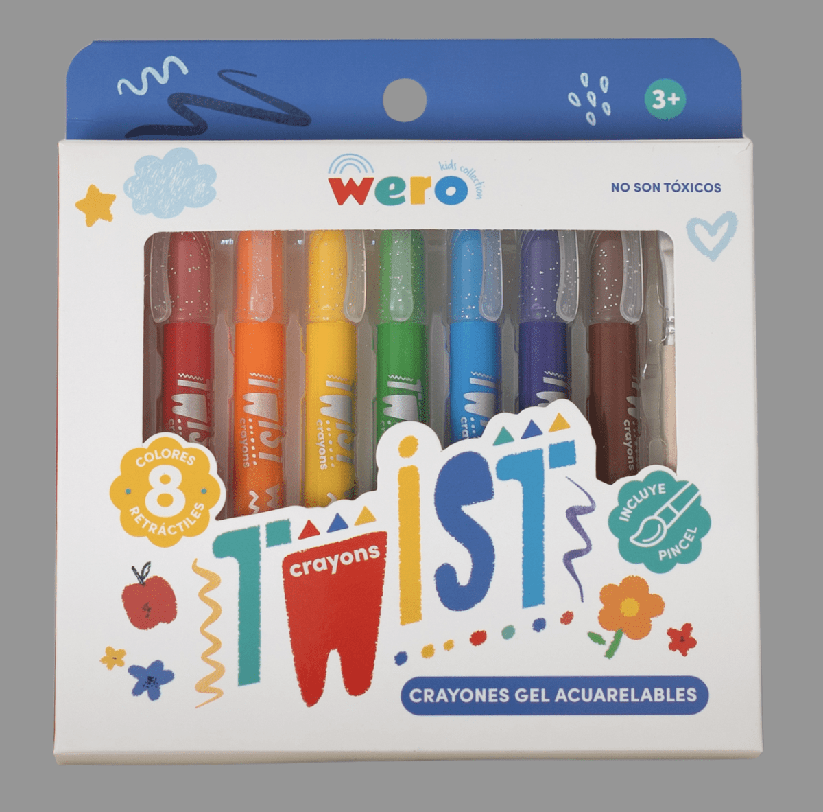 8 crayones gel acuarelables wero1