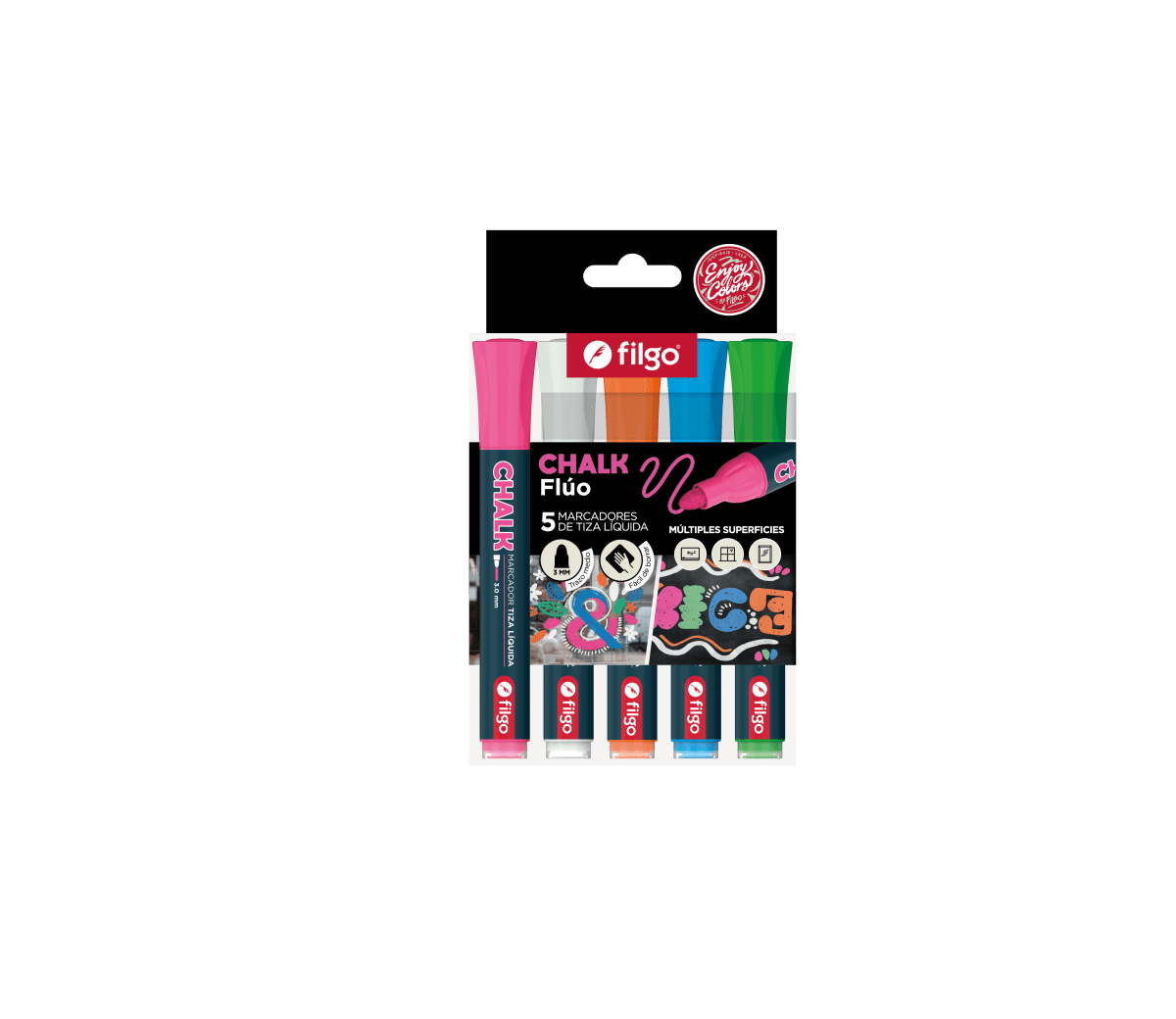 Set 5 marcadores tiza chalk filgo1