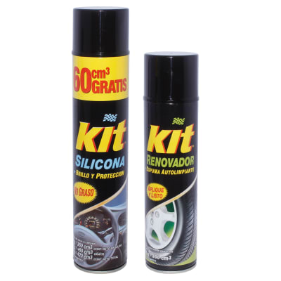 PACK KIT SILICONA 420ML + RENOVADOR NEUMATICO 360ML1