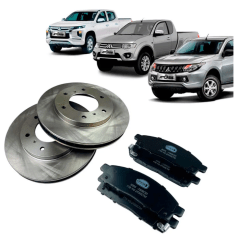 Discos De Freno + Past Del Para Mitsubishi L200 2007-2022