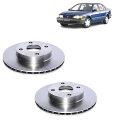 PAR DISCOS FRENO / TOYOTA TERCEL 1990/1999 - VENTILADO