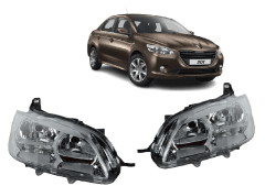 Par De Ópticos Delanteros Para Peugeot 301 2013/2017 Ambos Lados