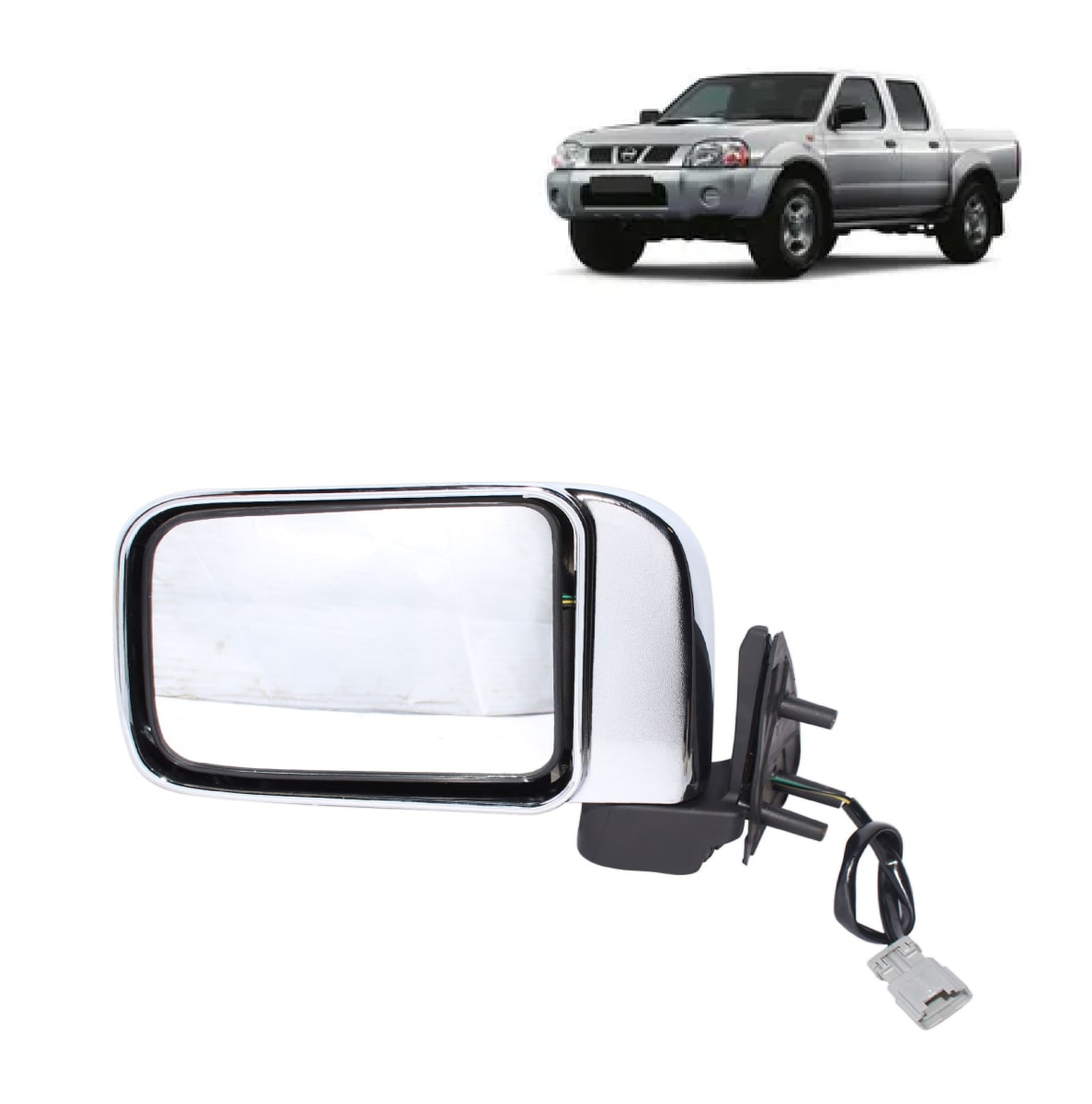 ESPEJO EXT LH - CROMADO - ELECTRICO / NISSAN TERRANO D22 2.4 - 2.5 - 2.7 - 3.0 - 3.22