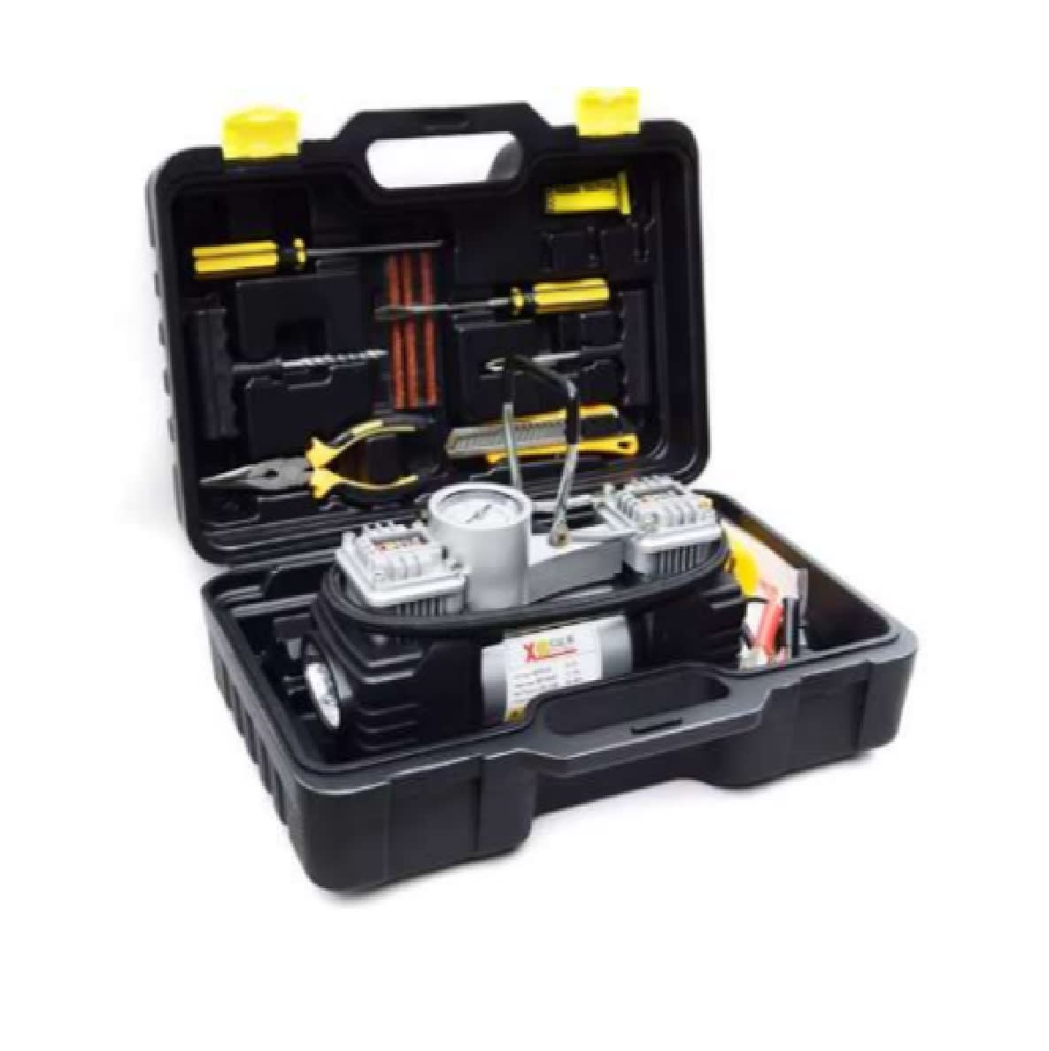 COMPRESOR AIRE C/RELOJ 2 PISTON 150 PSI (CAJA PLASTICA)1