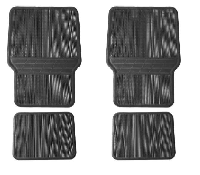 PISO GOMA NEGRO SET 4 PCS (X 12PCS X CAJA)(ECONOMICO)1