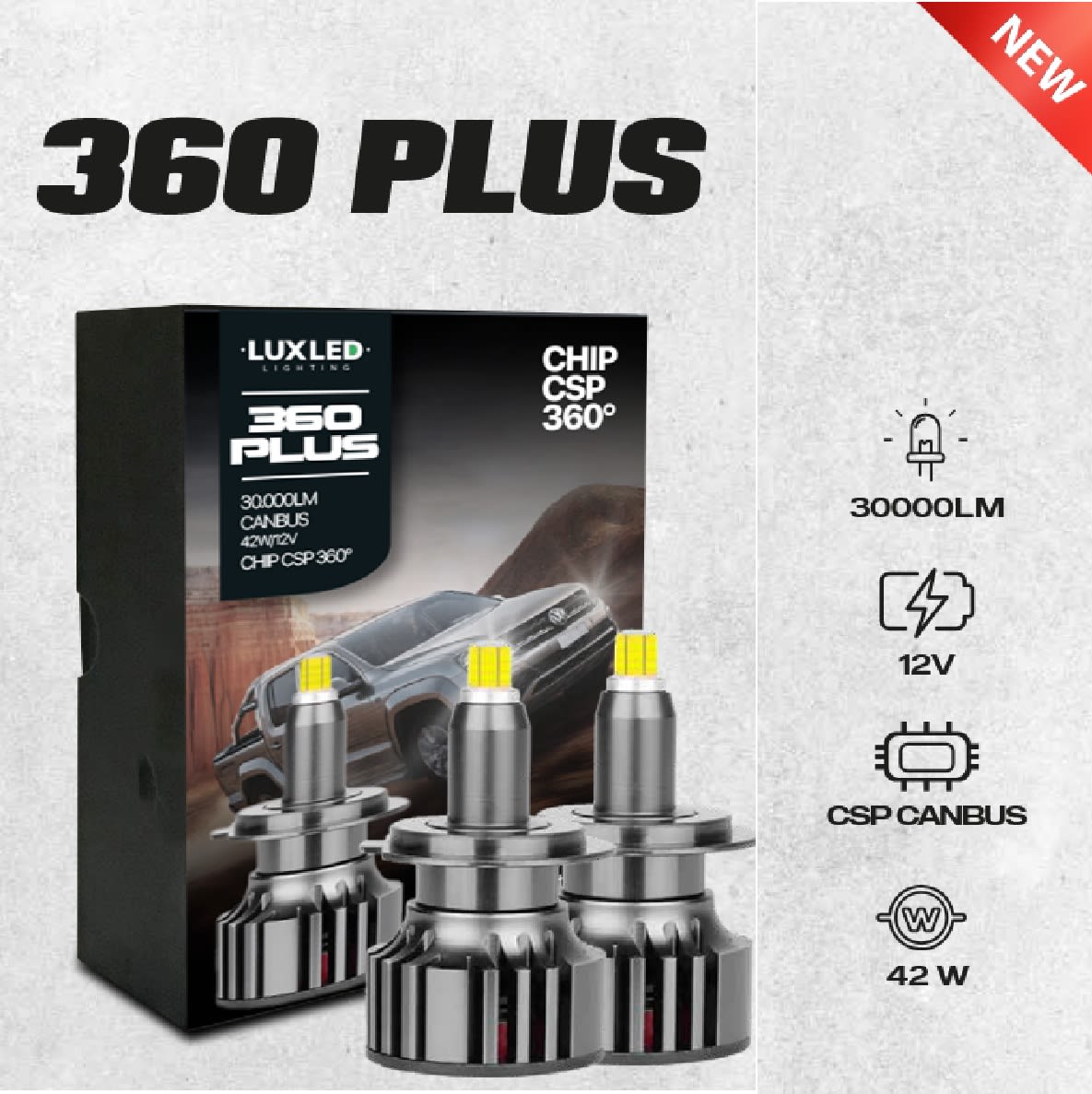 KIT AMPOLLETAS LED 360 PLUS H7 30.000LM 12V 6500K1
