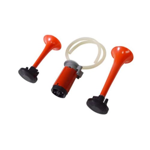 BOCINA AIRE C/COMPRESOR 2 CORNETAS ROJAS 12V1