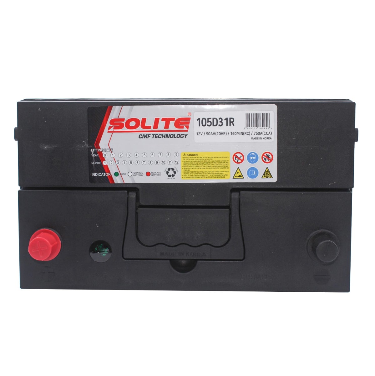 BATERIA  90AH 105D31R CCA750 (+ -) L302-AN172-AN223 CON PESTAÑA SOLITE2