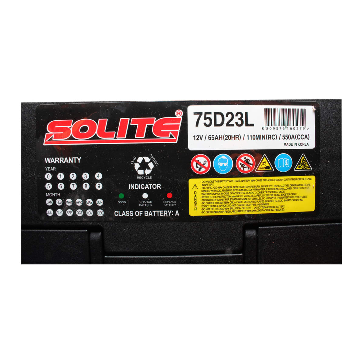 BATERIA 65 AMP CCA550 POSITIVO RH SOLITE2