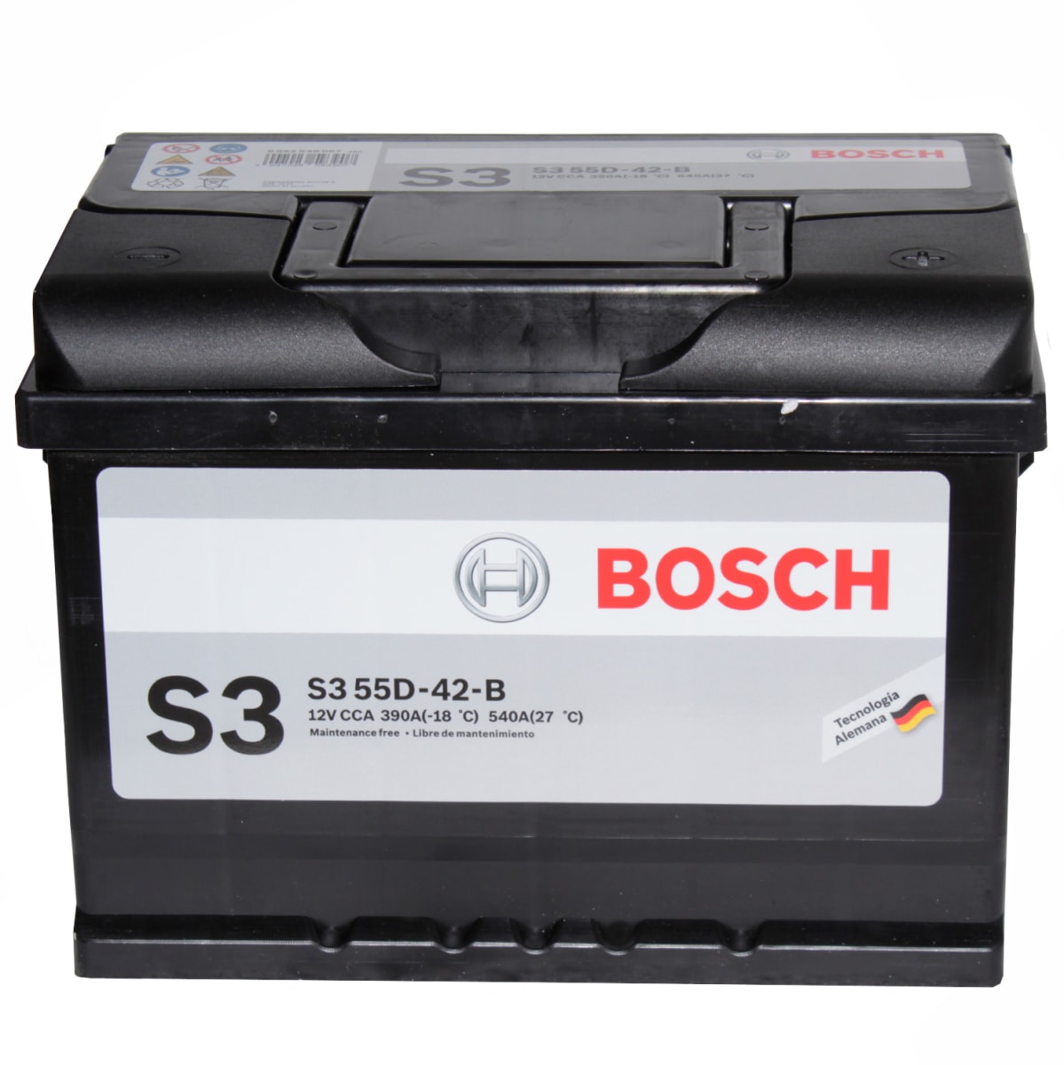 BATERIA 55 AMP S3 55D-42-B CCA390 (-+) RH  BOSCH 0