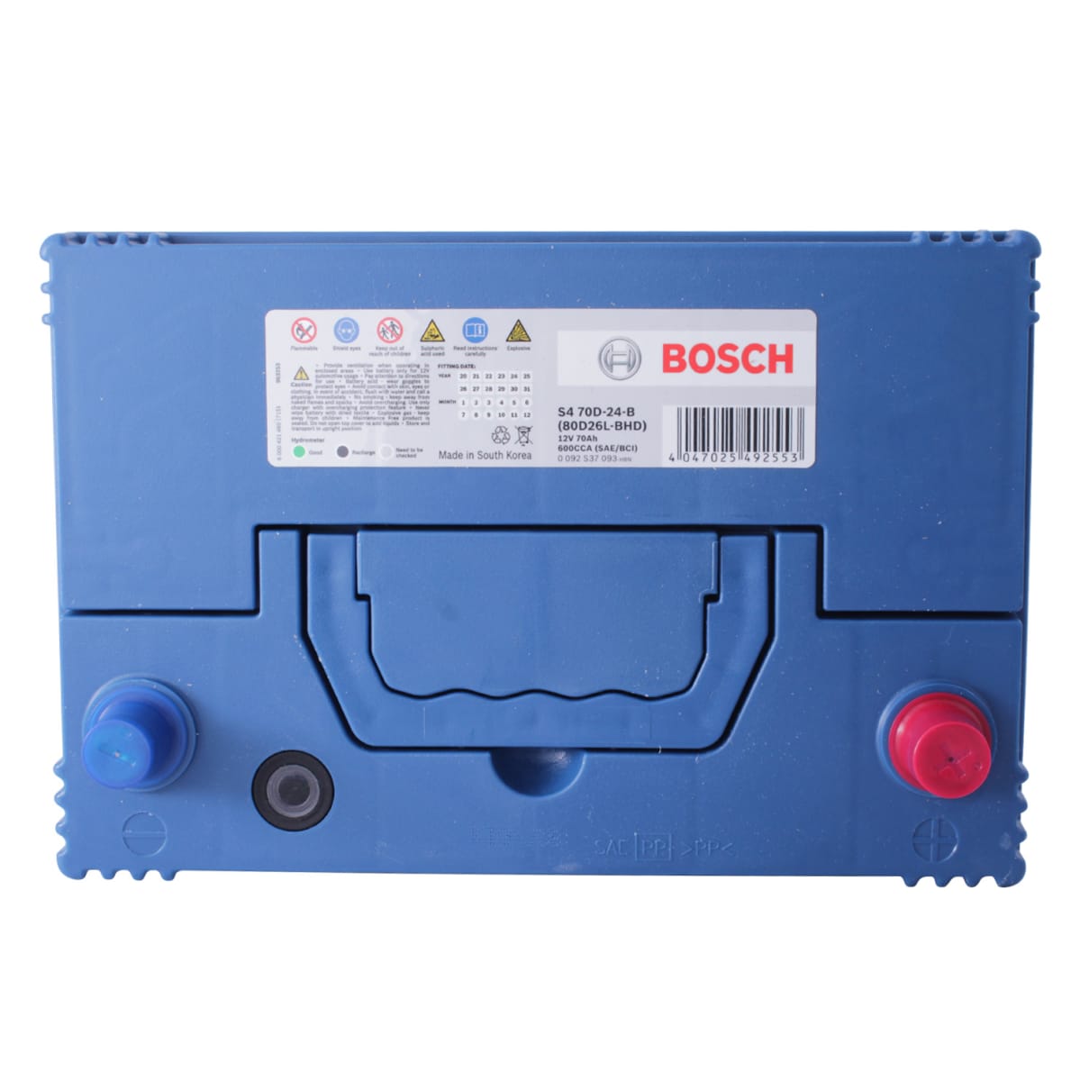 BATERIA 70 AMP CCA600 (-+) L260-AN176-AL225 BORNE ESTANDAR CON PESTAÑA BOSCH2