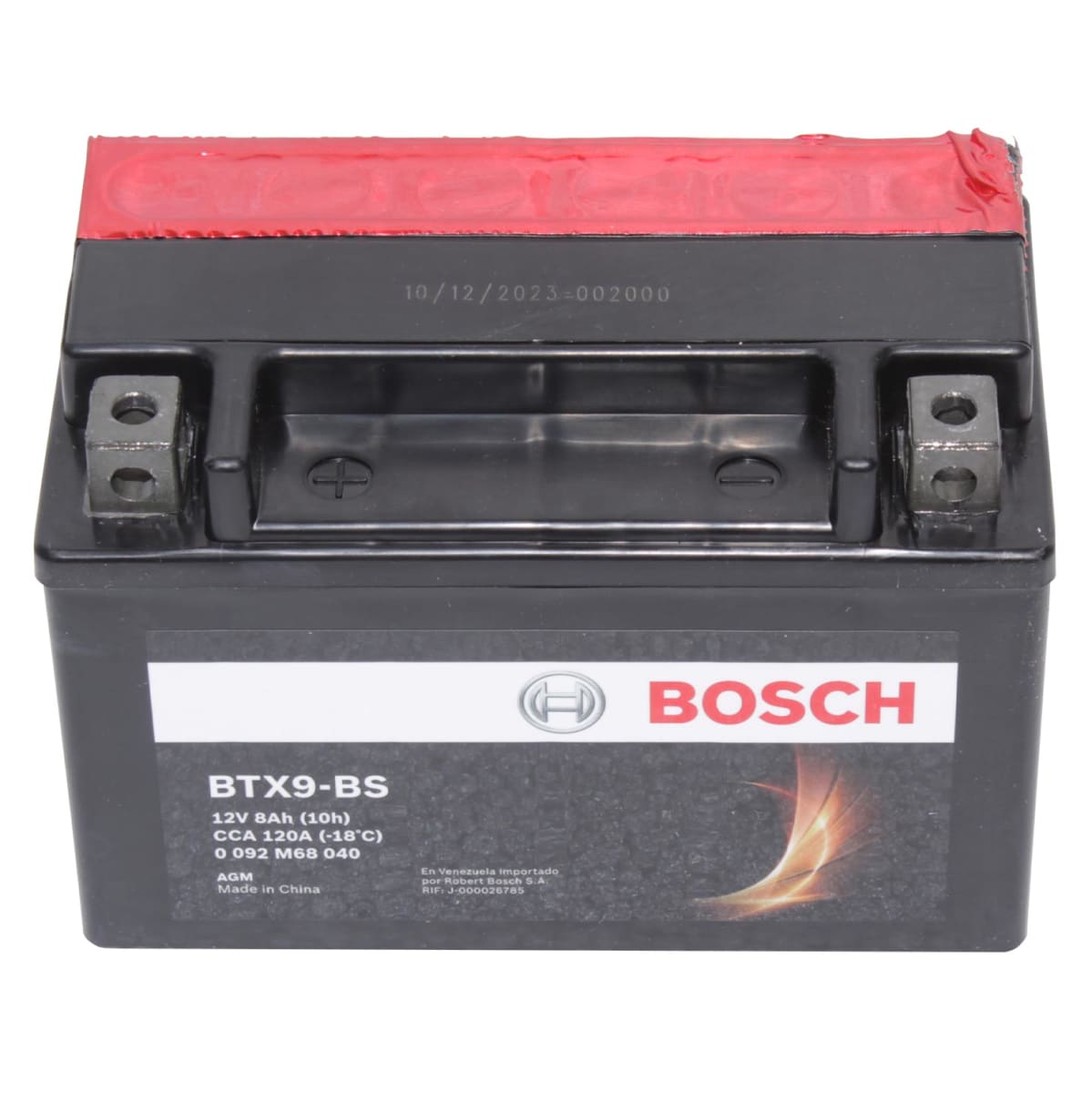 BATERIA MOTO BOSCH 8AH BTX9-BS CCA120 (+-)  L50-AN87-AL105 TERMINAL TIPO A2