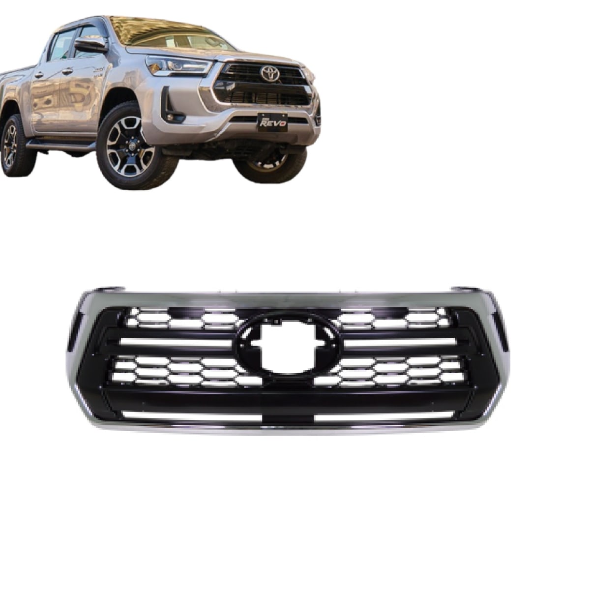 MASCARA NEGRA M/CROMADA / TOYOTA HILUX 2.4 ROCCO DIESEL 4x4 2016/20252