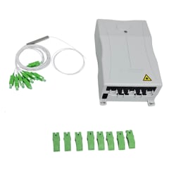 CAJA DE CONEXION 12 FIBRAS INTERNA CON SPLITTER.