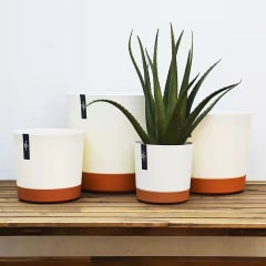 Macetero con Bandeja Extraíble y Drenaje Reflexivo 30x28 cms Blanco