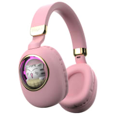 Audífono Bluetooth Diseño Kwai Cat Rosado