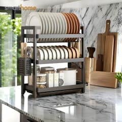Secador de Platos Acero Negro 3 pisos