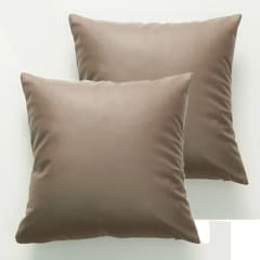 Fundas para Cojín Tela simil Cuero Café 45x45 cms