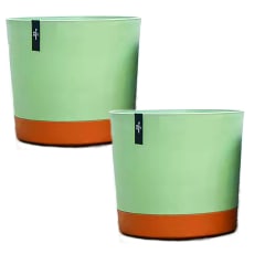 Kit 4 Maceteros con Bandeja Extraíble y Drenaje Reflexivo Verde M