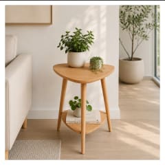 Mesa Triangular 2 niveles color Madera