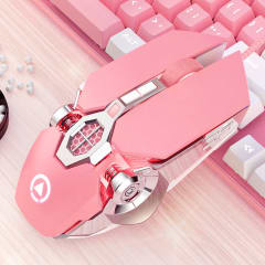 Mouse Gamer Alámbrico Rosa Modelo W01