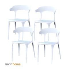 PACK 4 SILLAS TERRAZA PVC RIGIDO BLANCO MODELO TERRA