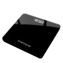 Pesa Balanza de Baño de Vidrio Templado Negro