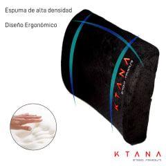 COJIN LUMBAR ERGONÓMICO MEMORY FOAM GAMER KTANA NEGRO