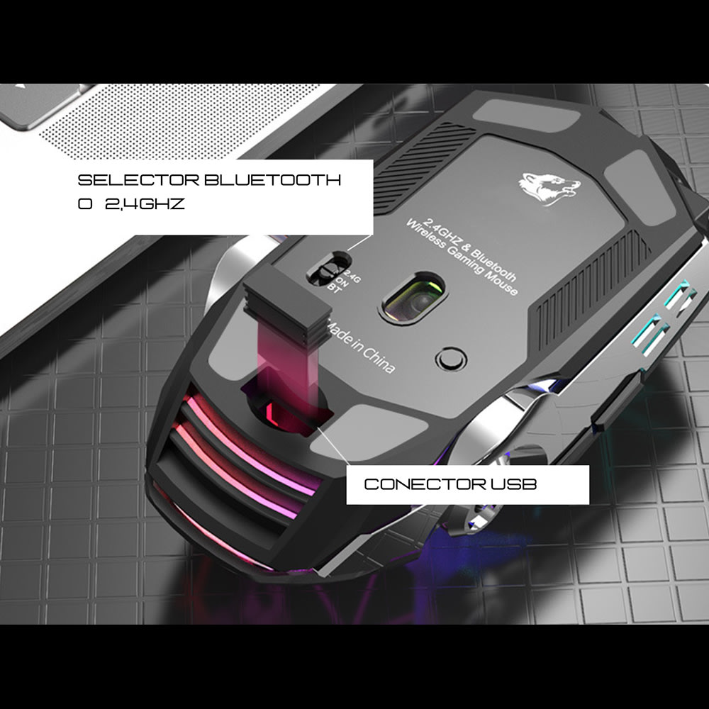 MOUSE GAMER INALAMBRICO RECARGABLE TVOLF X13 2