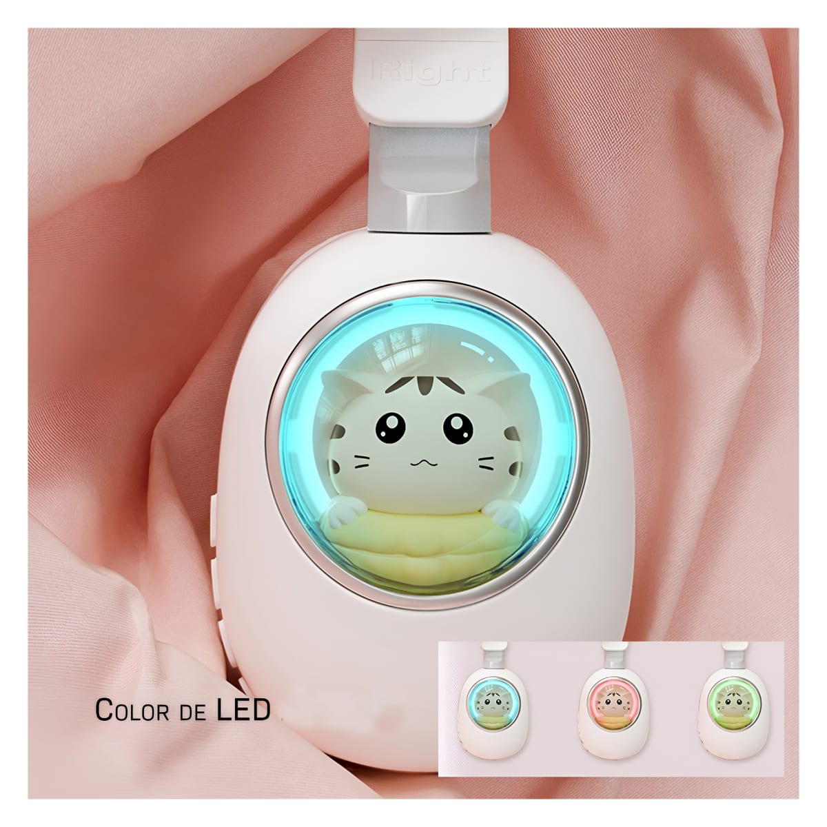 Audífono Bluetooth Diseño Kwai Cat Rosado7