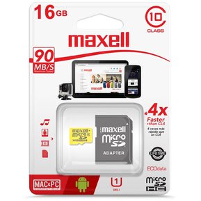 Tarjeta de Memoria Micro SD Maxell de 16 GB clase 101