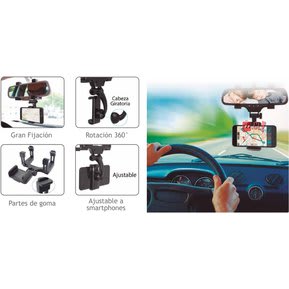 Porta Celular Espejo Retrovisor Auto3