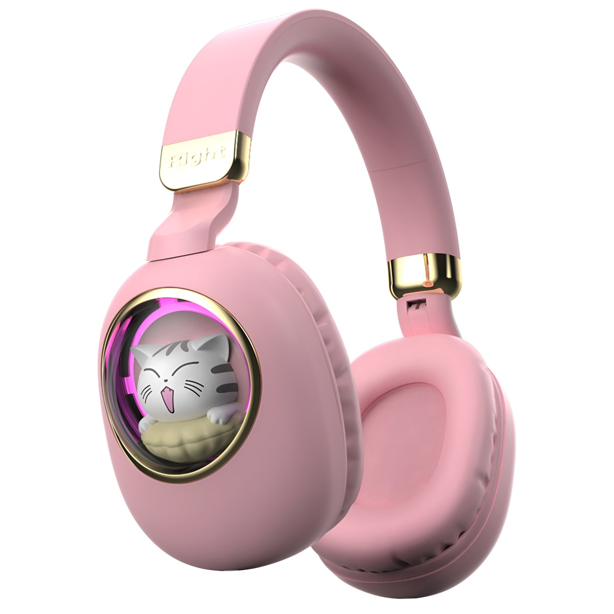Audífono Bluetooth Diseño Kwai Cat Rosado1
