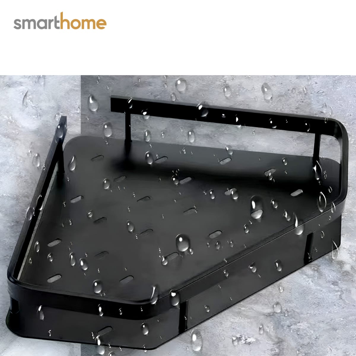 Set 3 Esquinero Baño Acero Mate Smarthome Negro2