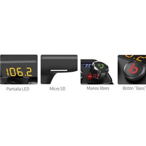 Transmisor Fm Bluetooth Auto 2 Usb Dblue Negro3