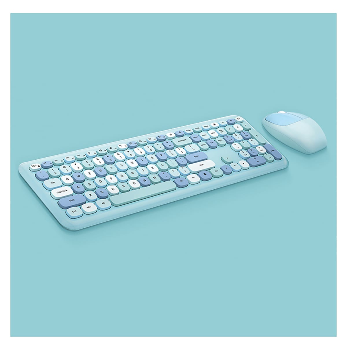 KIT TECLADO Y MOUSE INALÁMBRICO MOFI AZUL2
