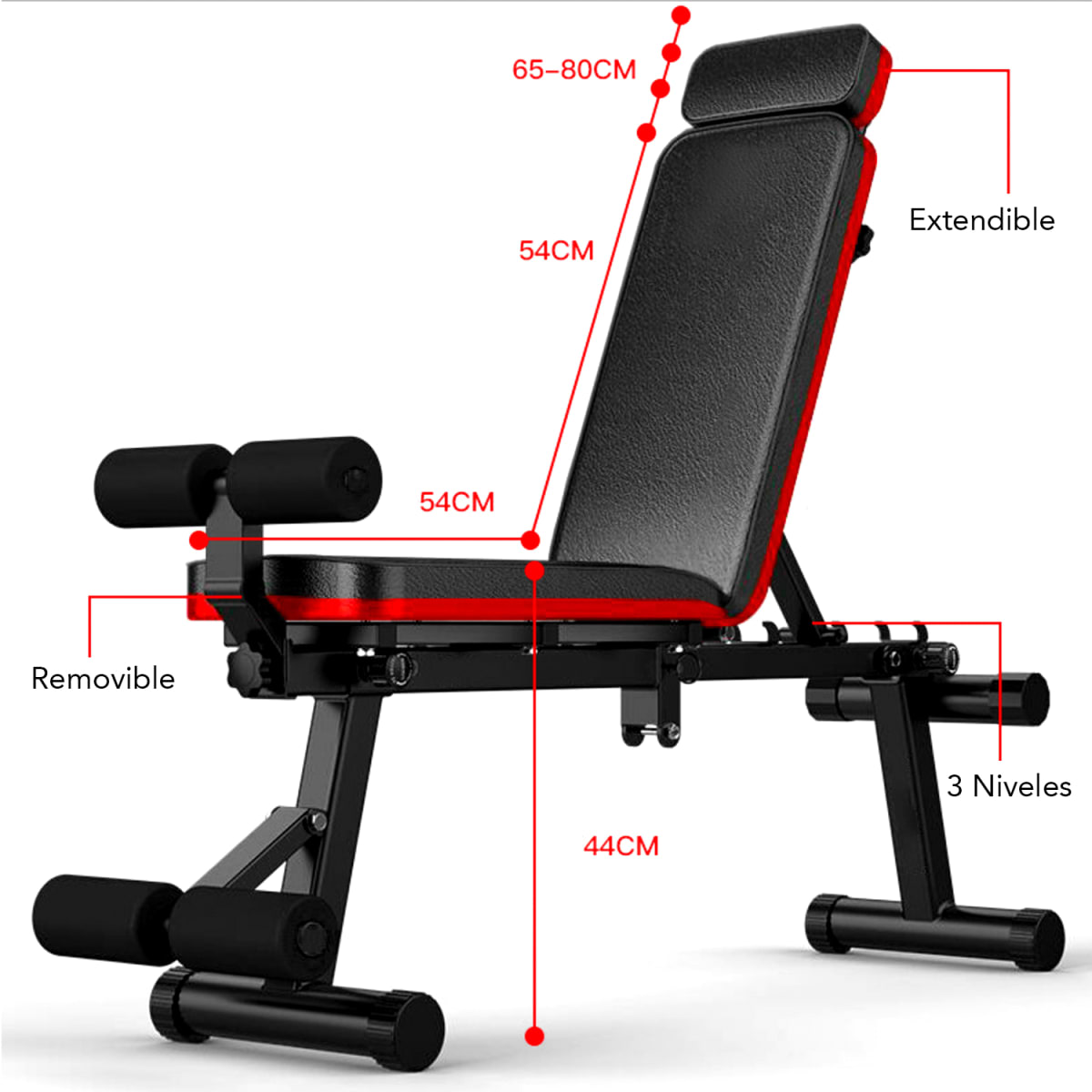 Banqueta de Ejercicios Multifuncional Reclinable2