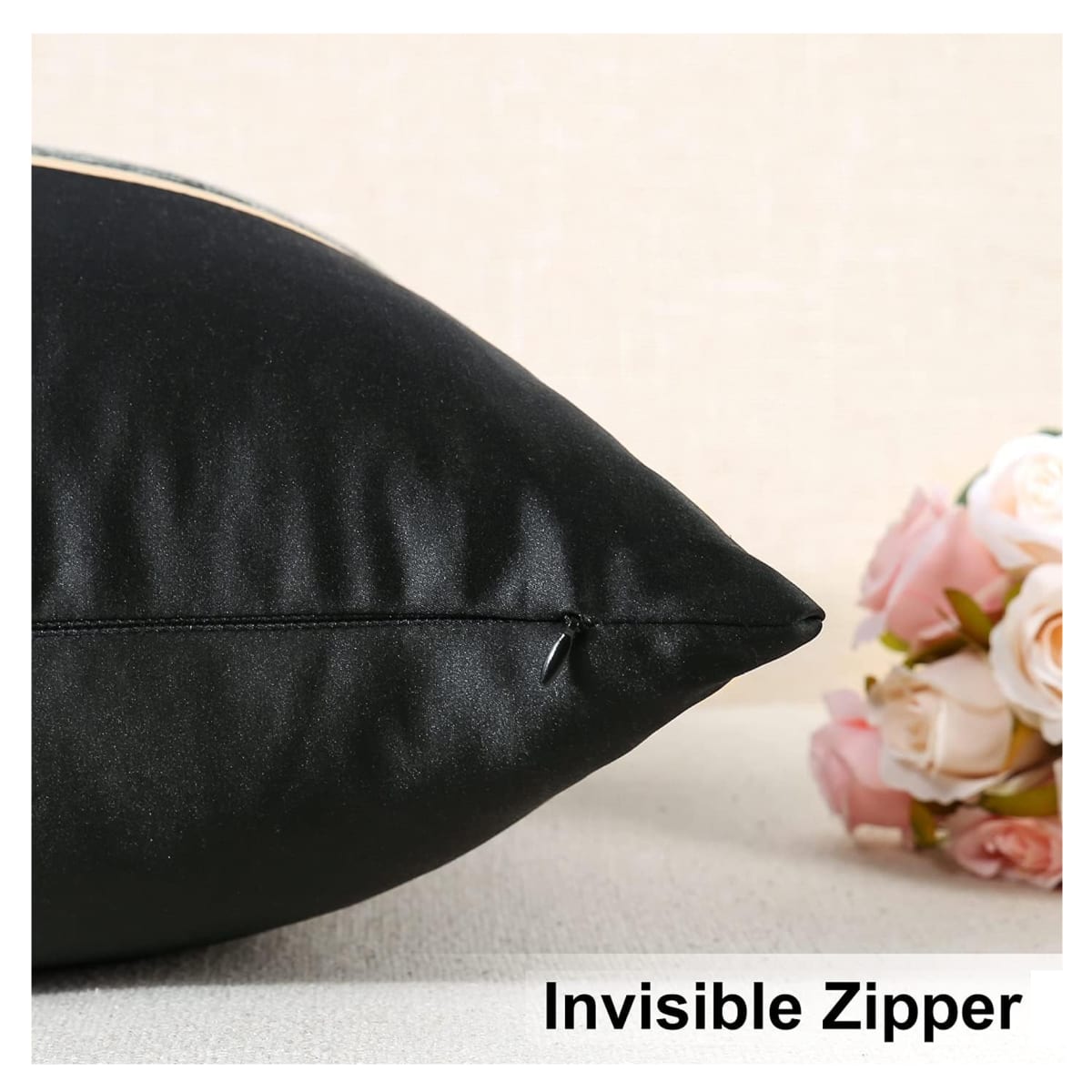 2 Fundas para Cojín Moderno Color Negro dorado 45x45 cms3