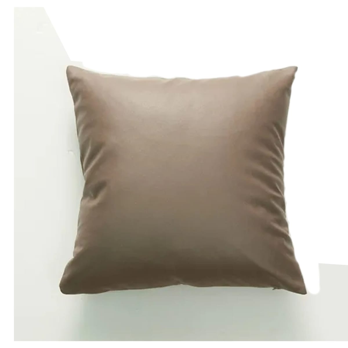 Fundas para Cojín Tela simil Cuero Café 45x45 cms2