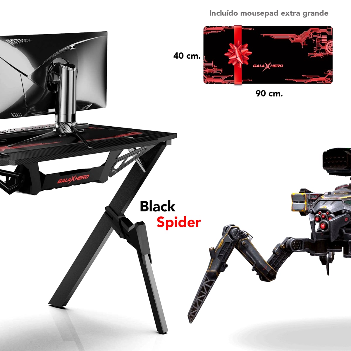 ESCRITORIO GAMER MULTIFUNCIONAL GALAXHERO COLOR NEGRO4