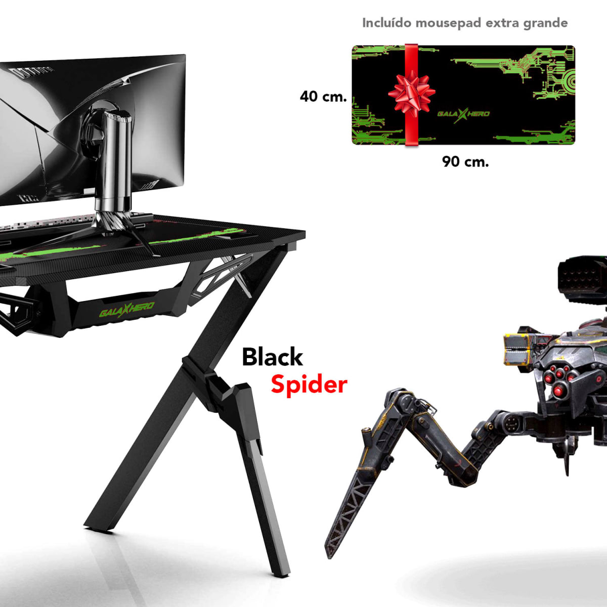ESCRITORIO GAMER GALAXHERO COLOR NEGRO VERDE4