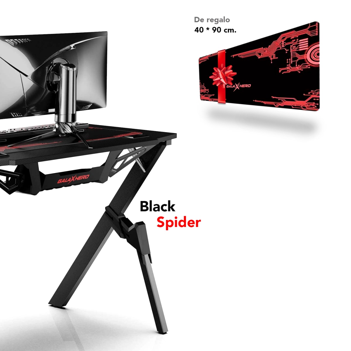 ESCRITORIO GAMER MULTIFUNCIONAL GALAXHERO COLOR NEGRO5