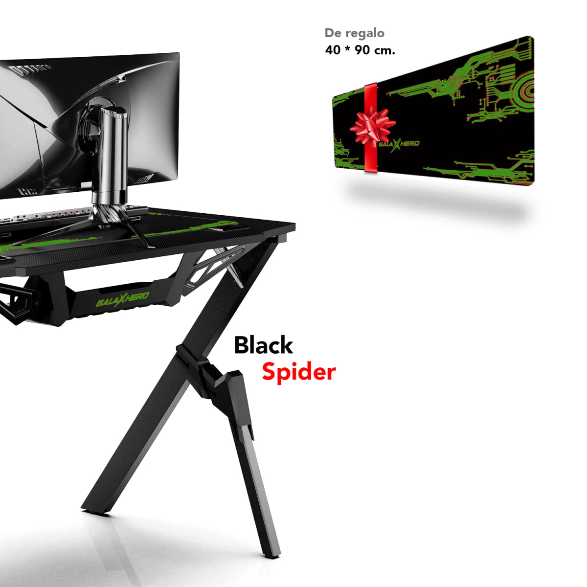 ESCRITORIO GAMER GALAXHERO COLOR NEGRO VERDE5