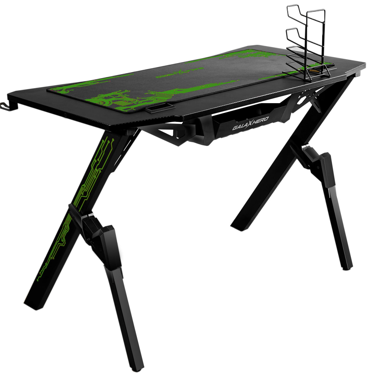 ESCRITORIO GAMER GALAXHERO COLOR NEGRO VERDE1