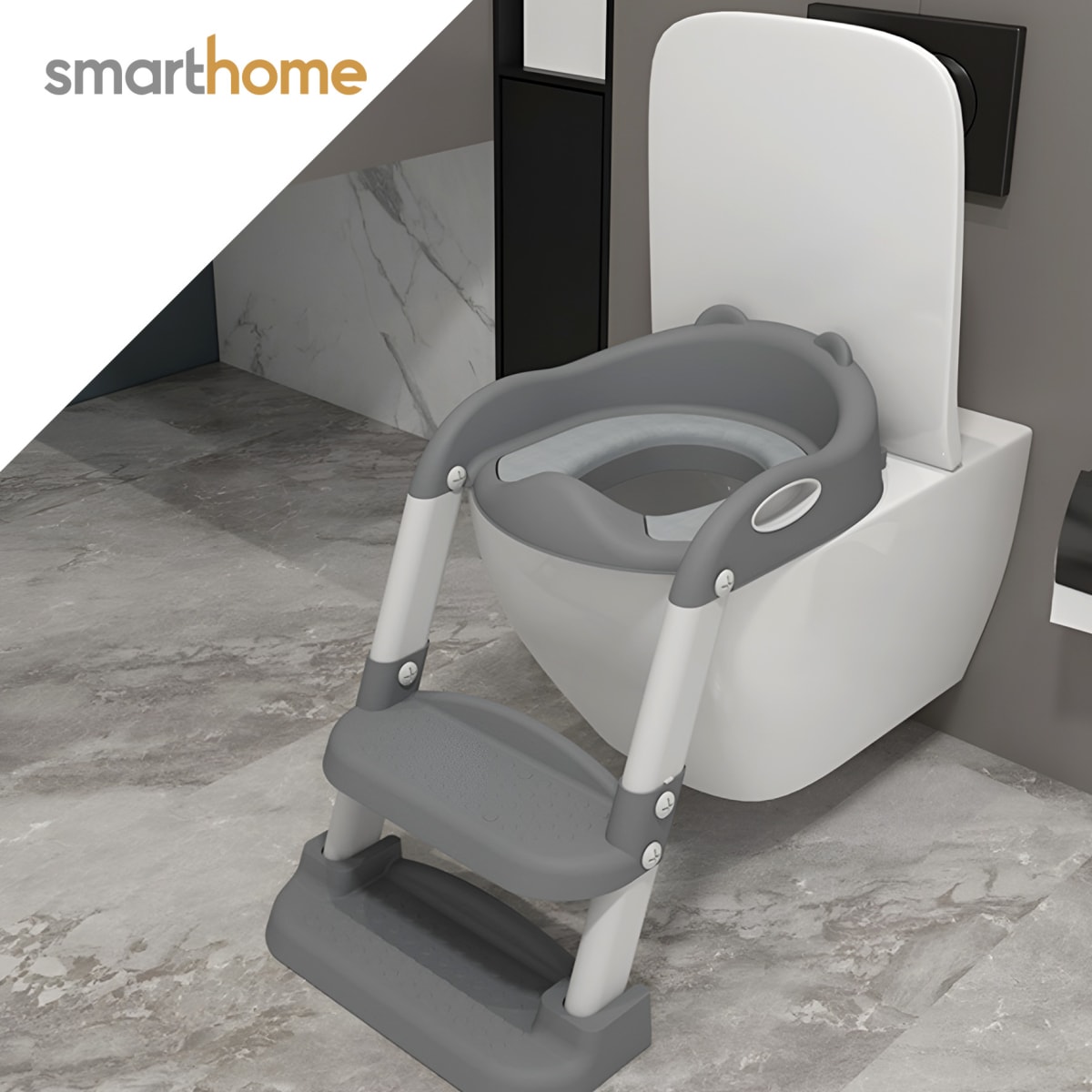 Asiento Escalera Adaptador Urinario Infantil Gris1