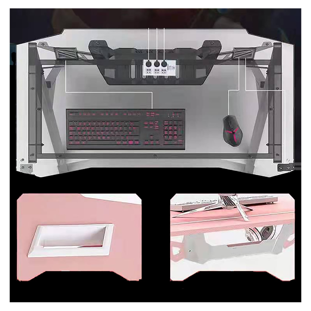 ESCRITORIO GAMER GALAXHERO COLOR Rosado3