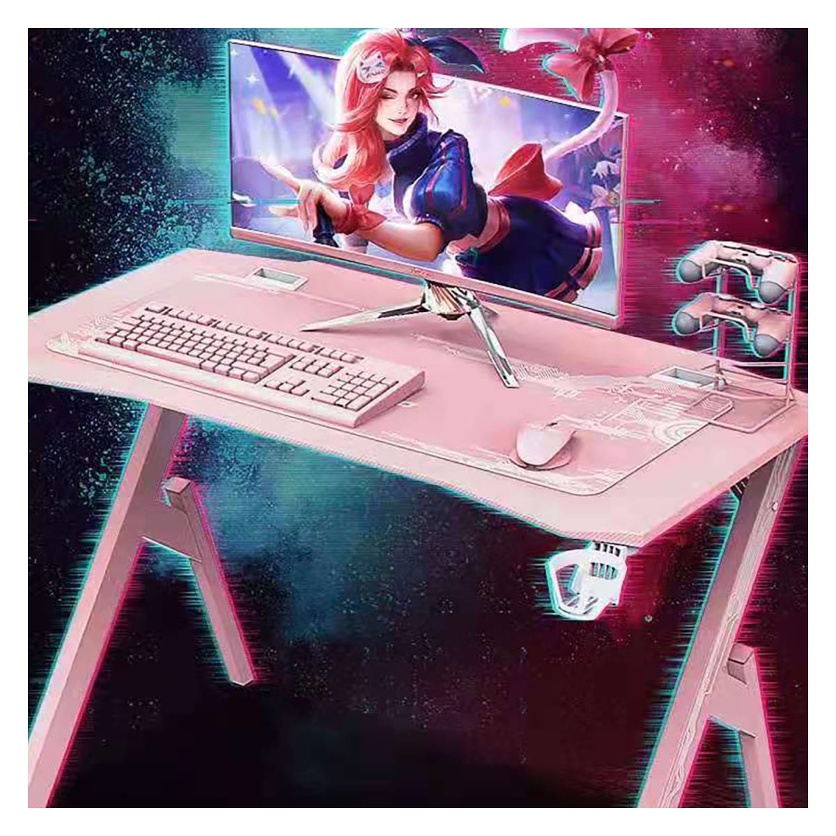 ESCRITORIO GAMER GALAXHERO COLOR Rosado4